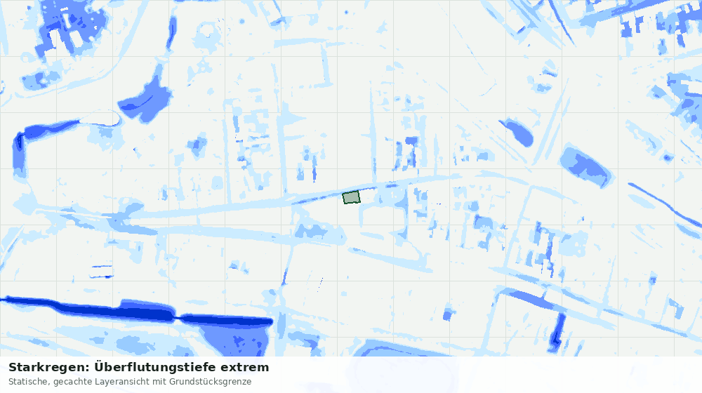Statische Kartenansicht: Starkregen: Überflutungstiefe extrem