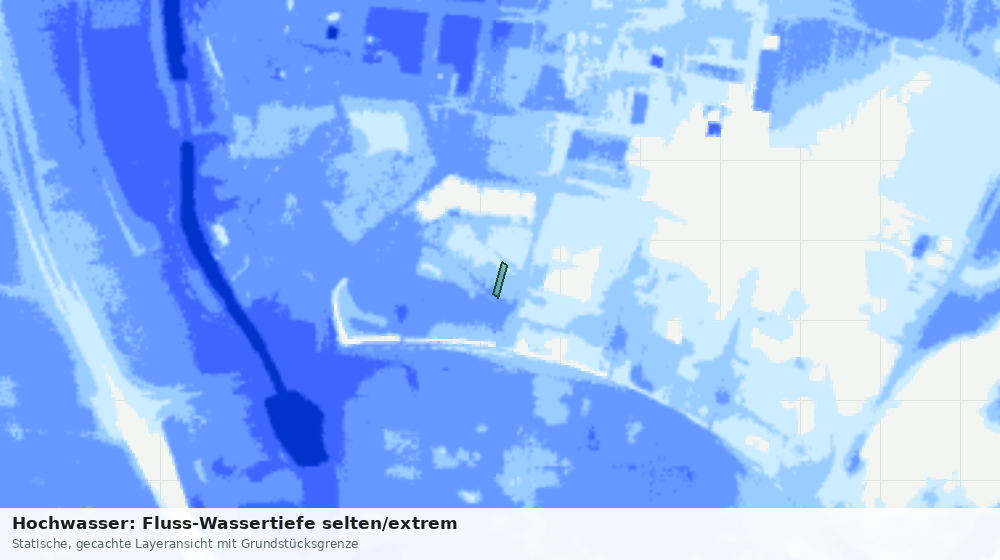 Statische Kartenansicht: Hochwasser: Fluss-Wassertiefe selten/extrem