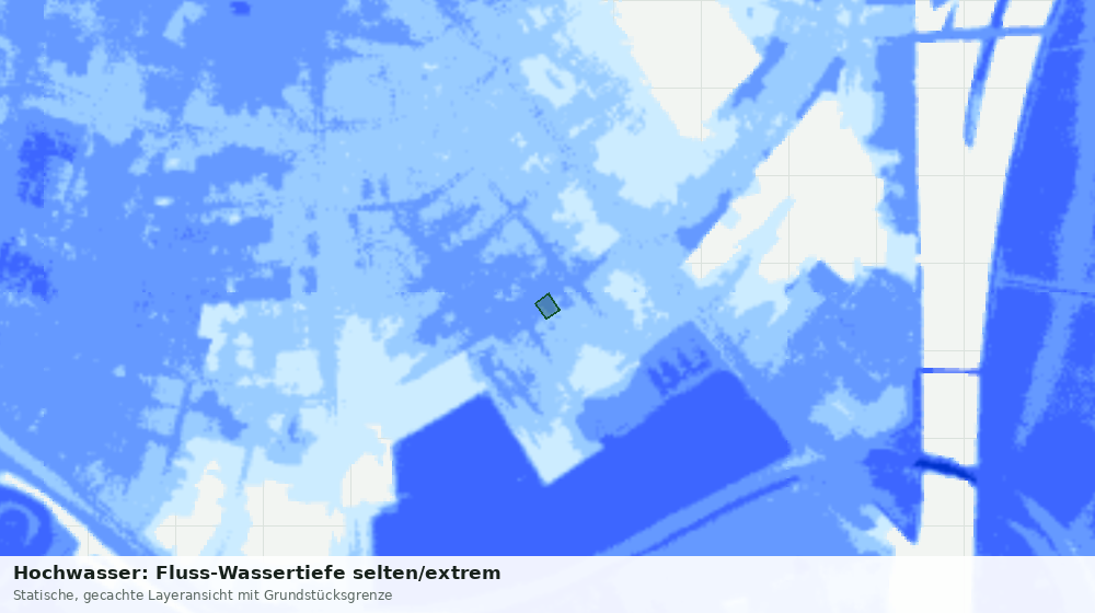 Statische Kartenansicht: Hochwasser: Fluss-Wassertiefe selten/extrem