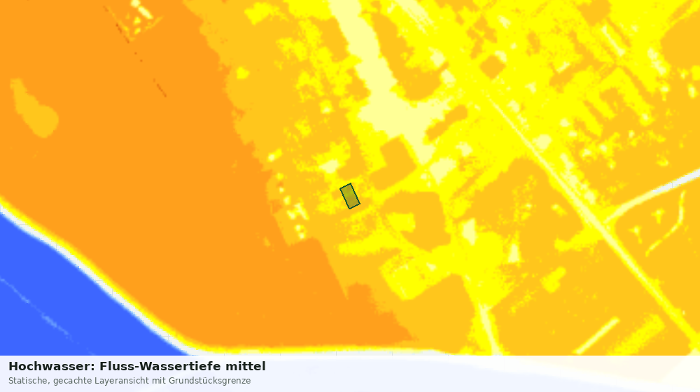 Statische Kartenansicht: Hochwasser: Fluss-Wassertiefe mittel
