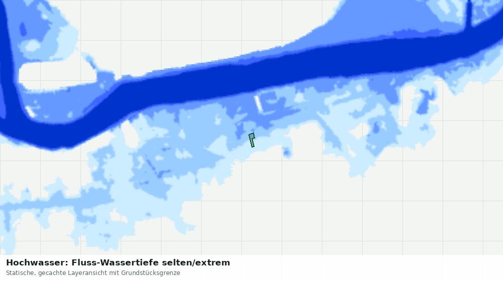 Statische Kartenansicht: Hochwasser: Fluss-Wassertiefe selten/extrem