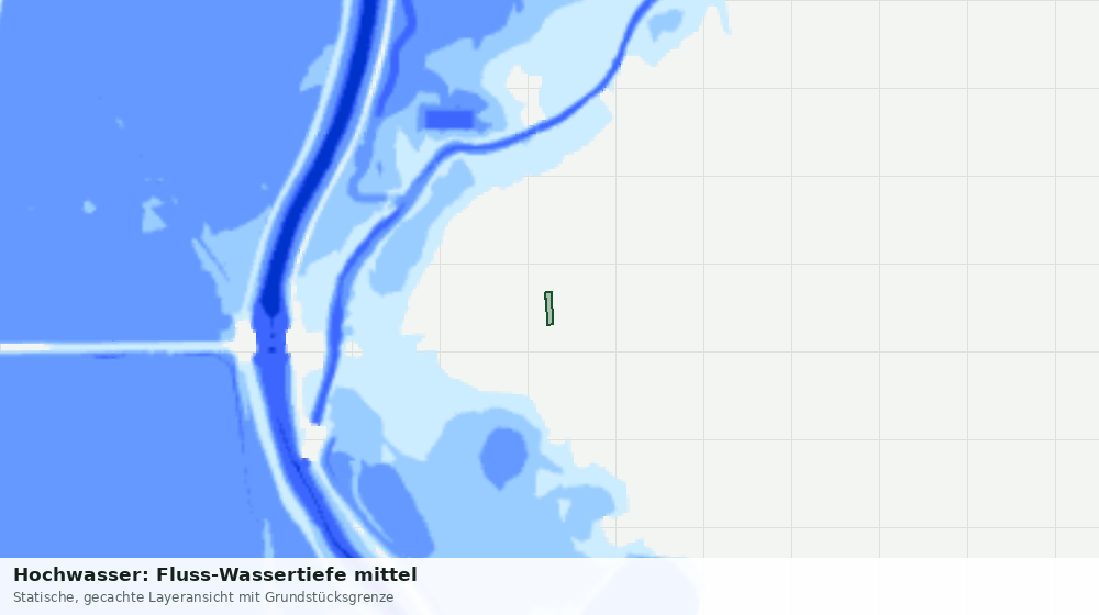 Statische Kartenansicht: Hochwasser: Fluss-Wassertiefe mittel
