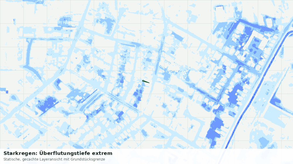 Statische Kartenansicht: Starkregen: Überflutungstiefe extrem