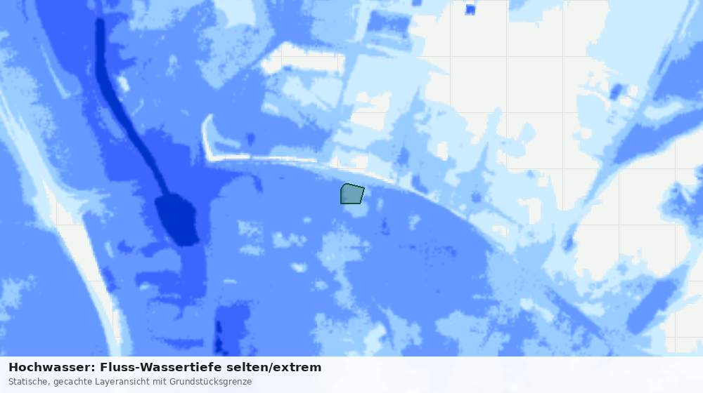 Statische Kartenansicht: Hochwasser: Fluss-Wassertiefe selten/extrem