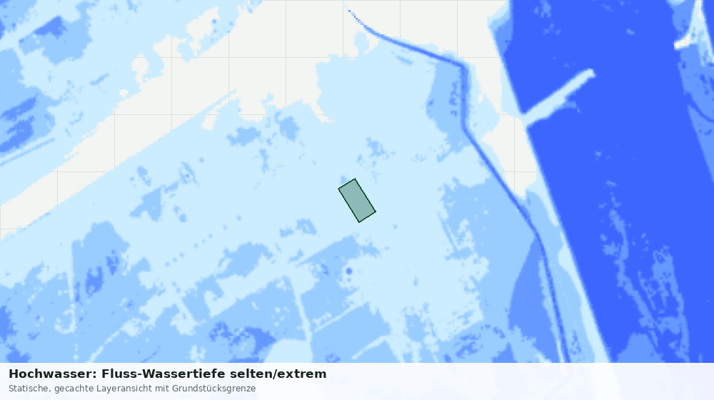 Statische Kartenansicht: Hochwasser: Fluss-Wassertiefe selten/extrem