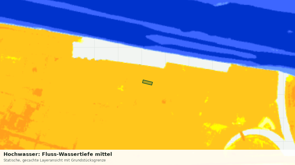 Statische Kartenansicht: Hochwasser: Fluss-Wassertiefe mittel