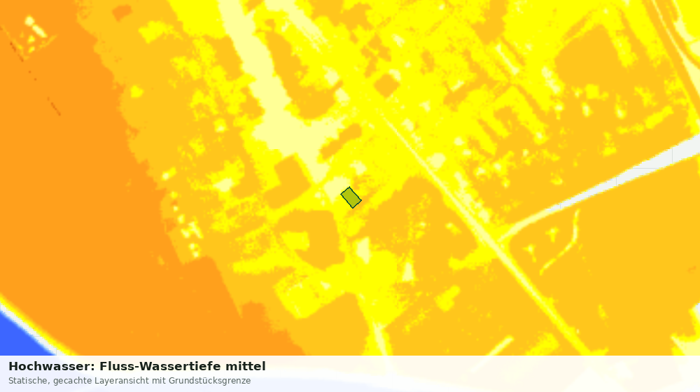 Statische Kartenansicht: Hochwasser: Fluss-Wassertiefe mittel