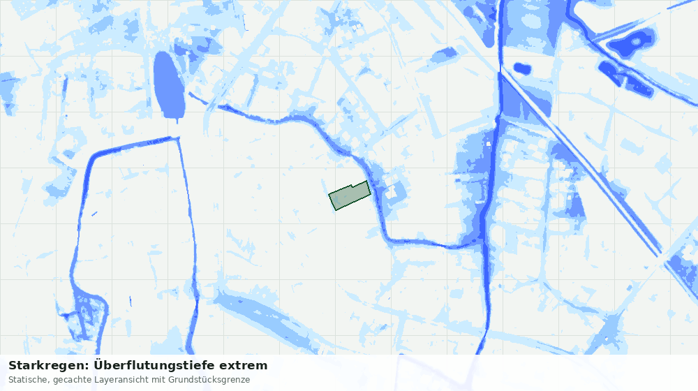 Statische Kartenansicht: Starkregen: Überflutungstiefe extrem