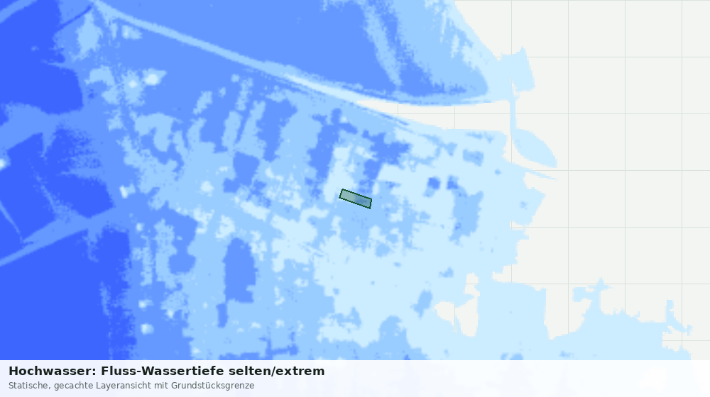 Statische Kartenansicht: Hochwasser: Fluss-Wassertiefe selten/extrem