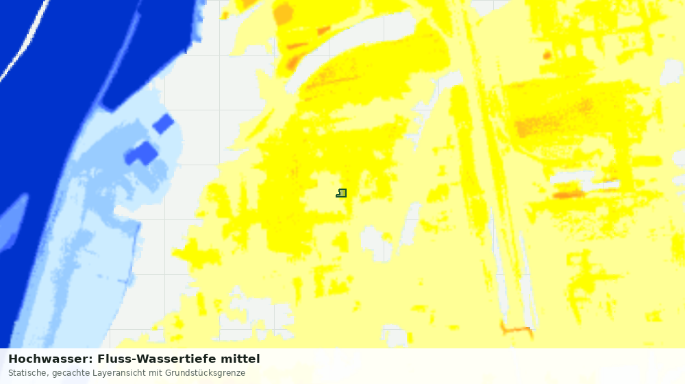 Statische Kartenansicht: Hochwasser: Fluss-Wassertiefe mittel