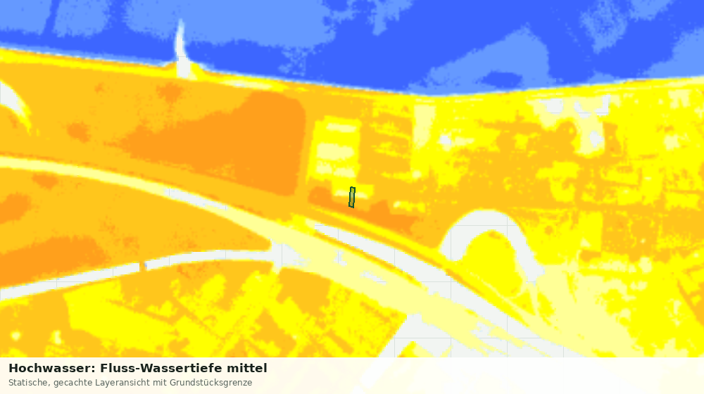 Statische Kartenansicht: Hochwasser: Fluss-Wassertiefe mittel