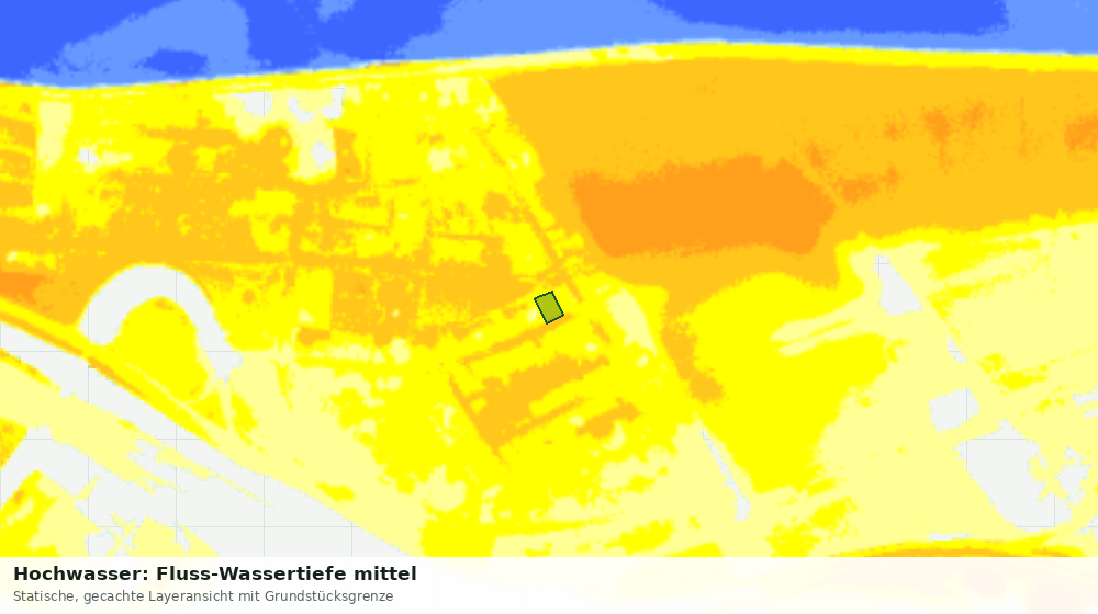 Statische Kartenansicht: Hochwasser: Fluss-Wassertiefe mittel