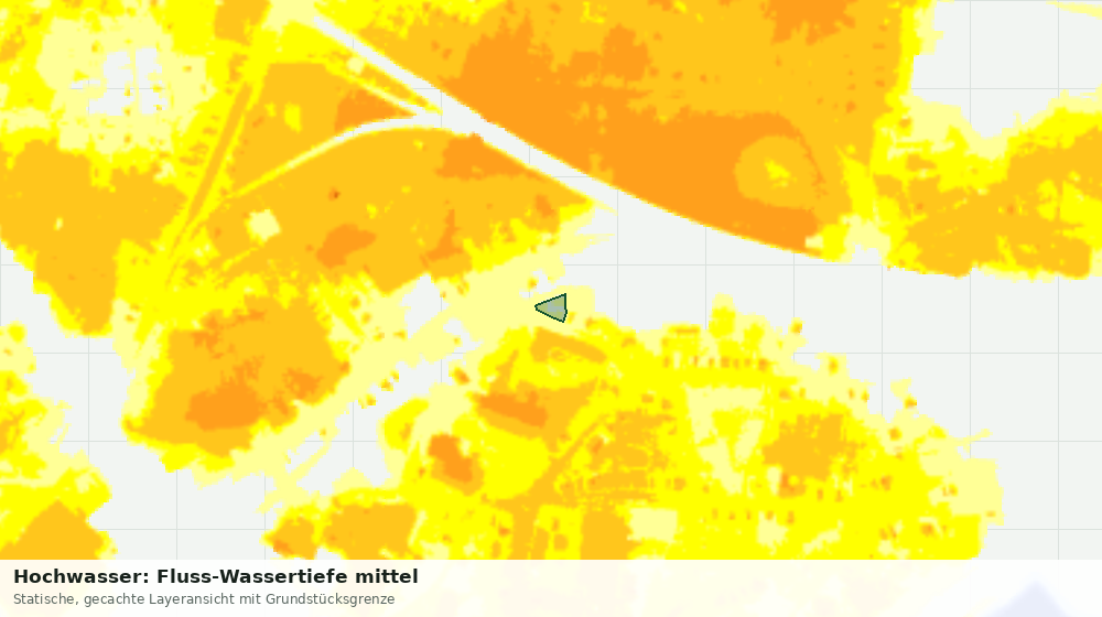 Statische Kartenansicht: Hochwasser: Fluss-Wassertiefe mittel