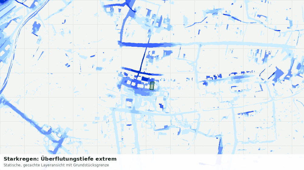 Statische Kartenansicht: Starkregen: Überflutungstiefe extrem