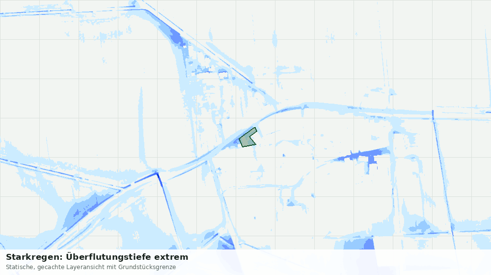 Statische Kartenansicht: Starkregen: Überflutungstiefe extrem
