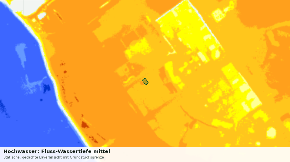 Statische Kartenansicht: Hochwasser: Fluss-Wassertiefe mittel