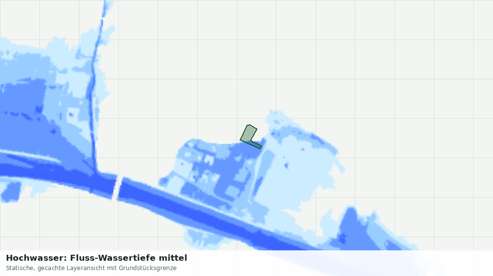 Statische Kartenansicht: Hochwasser: Fluss-Wassertiefe mittel