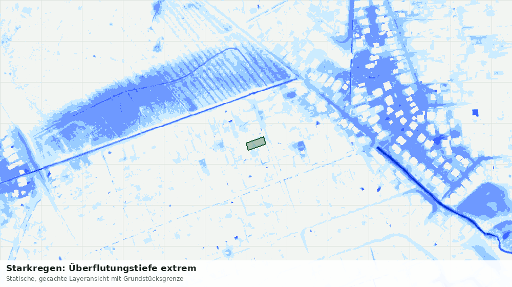 Statische Kartenansicht: Starkregen: Überflutungstiefe extrem