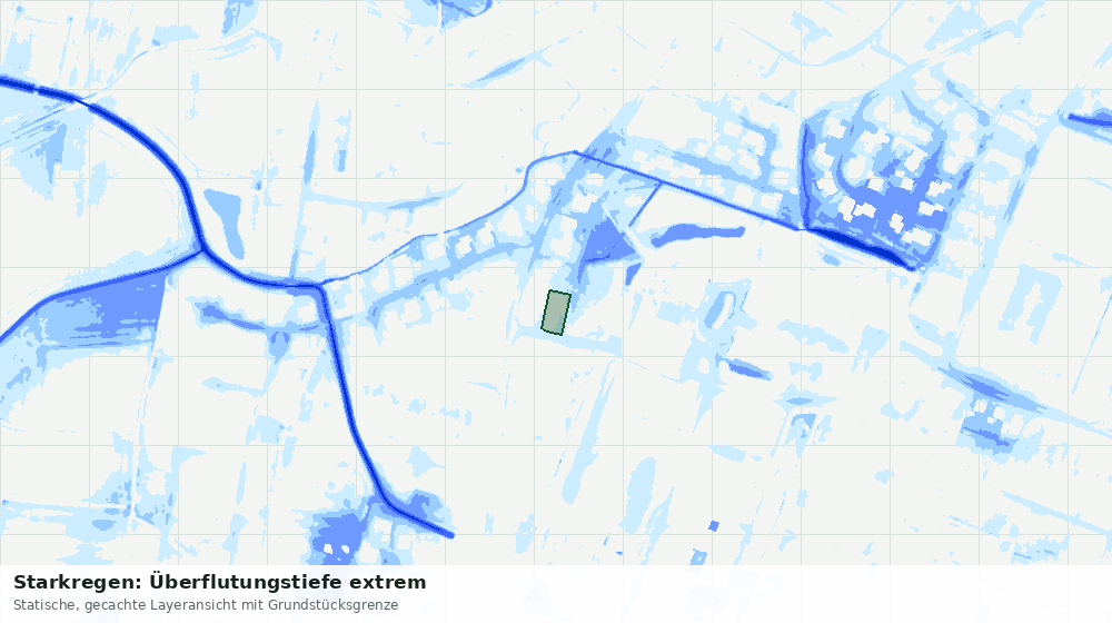 Statische Kartenansicht: Starkregen: Überflutungstiefe extrem
