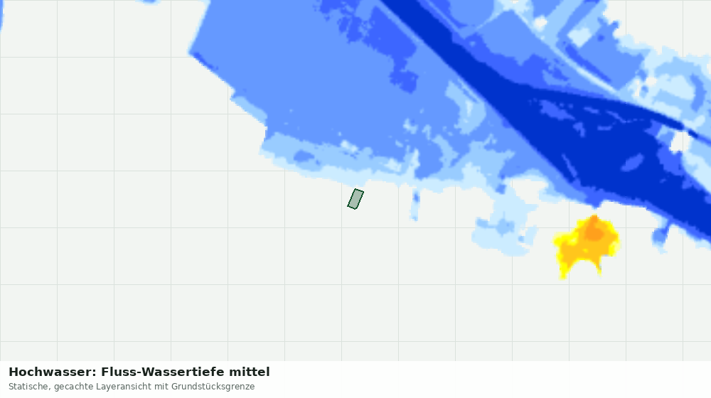 Statische Kartenansicht: Hochwasser: Fluss-Wassertiefe mittel