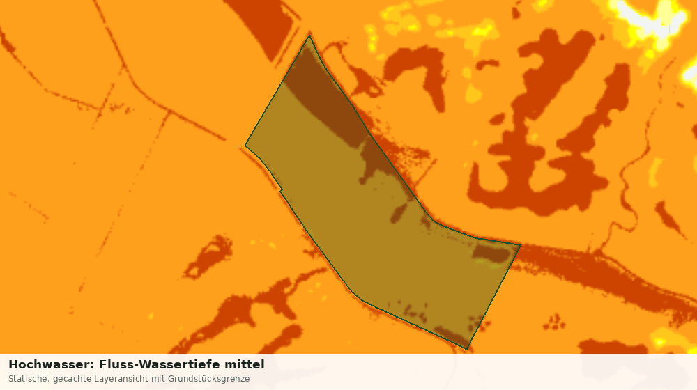 Statische Kartenansicht: Hochwasser: Fluss-Wassertiefe mittel