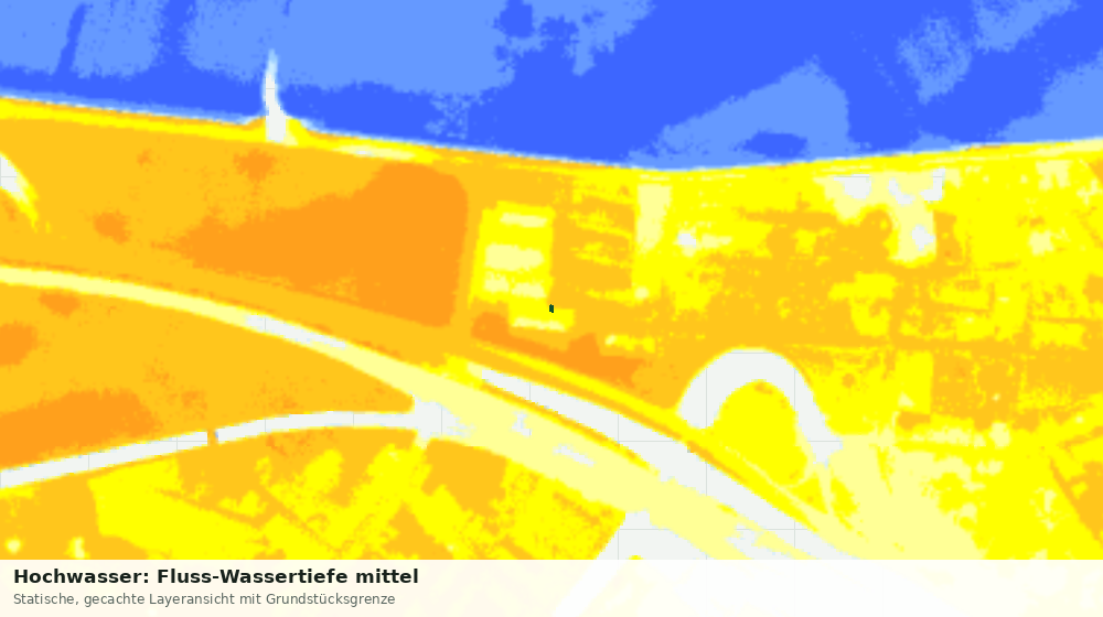 Statische Kartenansicht: Hochwasser: Fluss-Wassertiefe mittel