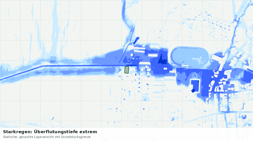 Statische Kartenansicht: Starkregen: Überflutungstiefe extrem