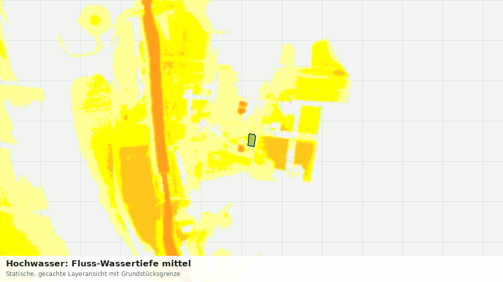 Statische Kartenansicht: Hochwasser: Fluss-Wassertiefe mittel