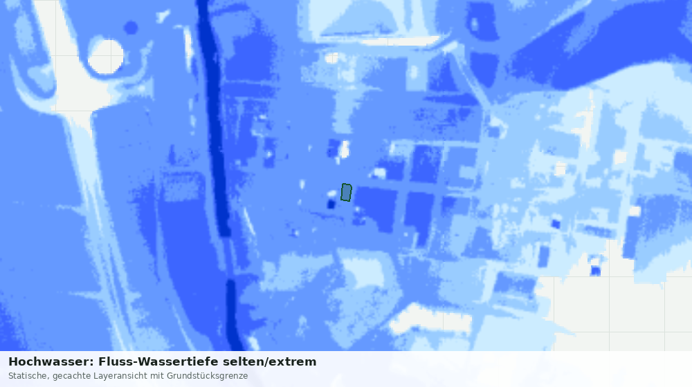 Statische Kartenansicht: Hochwasser: Fluss-Wassertiefe selten/extrem