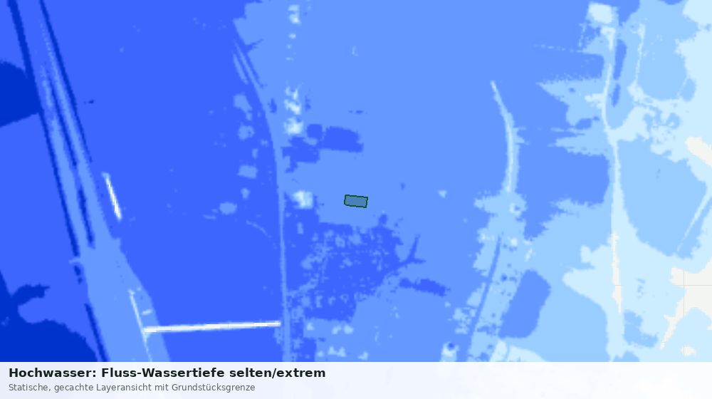 Statische Kartenansicht: Hochwasser: Fluss-Wassertiefe selten/extrem