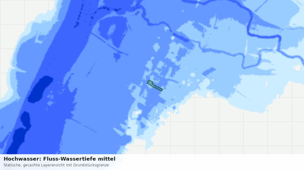 Statische Kartenansicht: Hochwasser: Fluss-Wassertiefe mittel