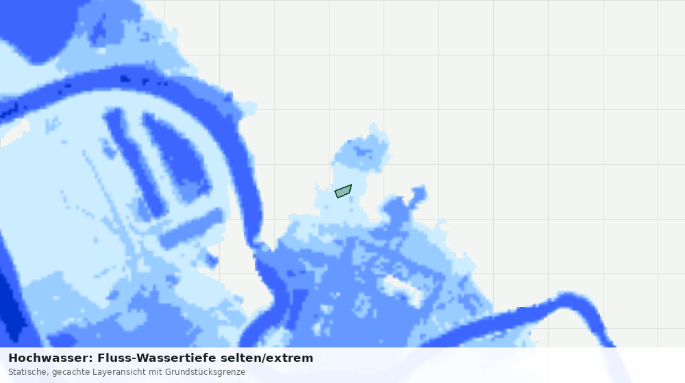 Statische Kartenansicht: Hochwasser: Fluss-Wassertiefe selten/extrem
