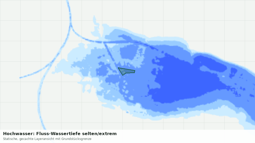 Statische Kartenansicht: Hochwasser: Fluss-Wassertiefe selten/extrem