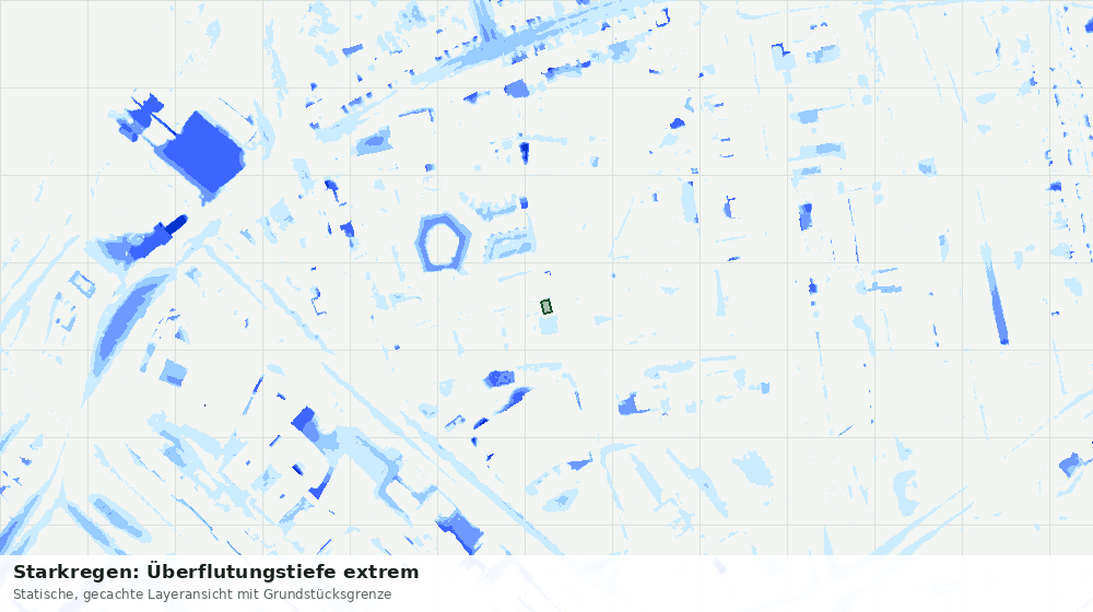 Statische Kartenansicht: Starkregen: Überflutungstiefe extrem