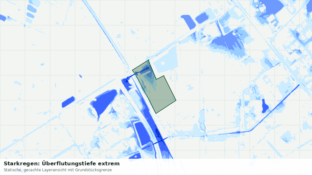 Statische Kartenansicht: Starkregen: Überflutungstiefe extrem