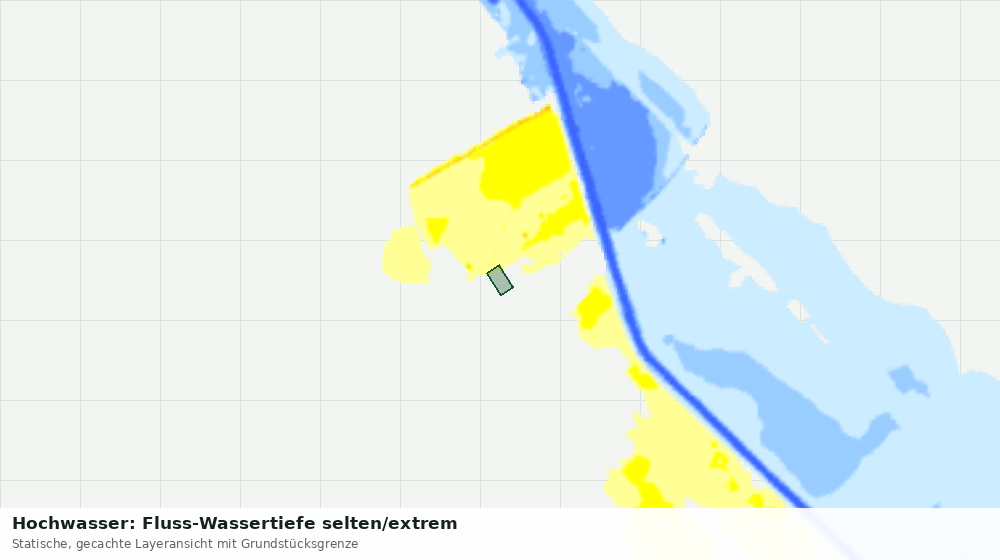 Statische Kartenansicht: Hochwasser: Fluss-Wassertiefe selten/extrem