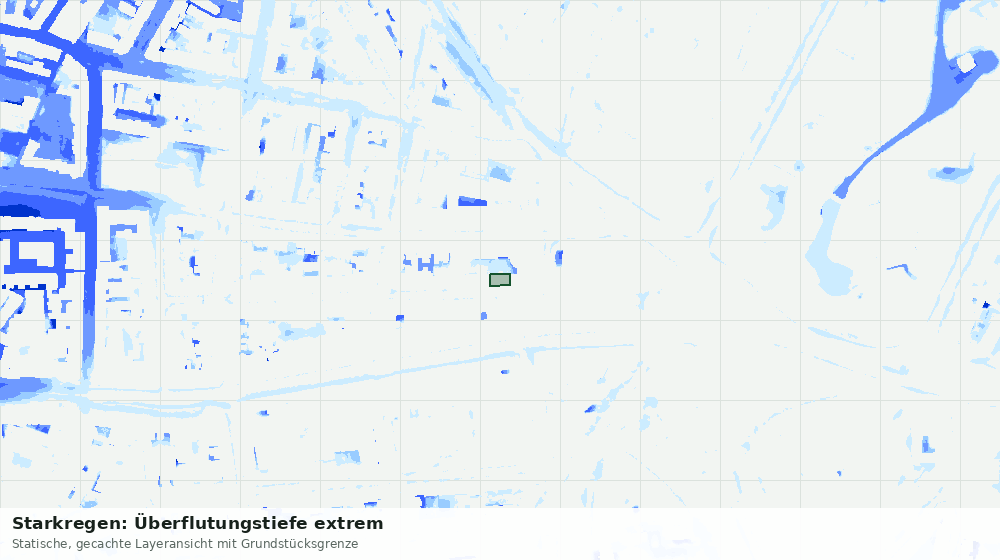 Statische Kartenansicht: Starkregen: Überflutungstiefe extrem