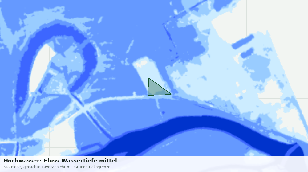 Statische Kartenansicht: Hochwasser: Fluss-Wassertiefe mittel