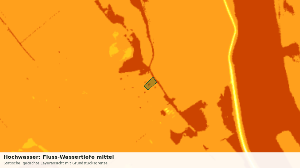 Statische Kartenansicht: Hochwasser: Fluss-Wassertiefe mittel