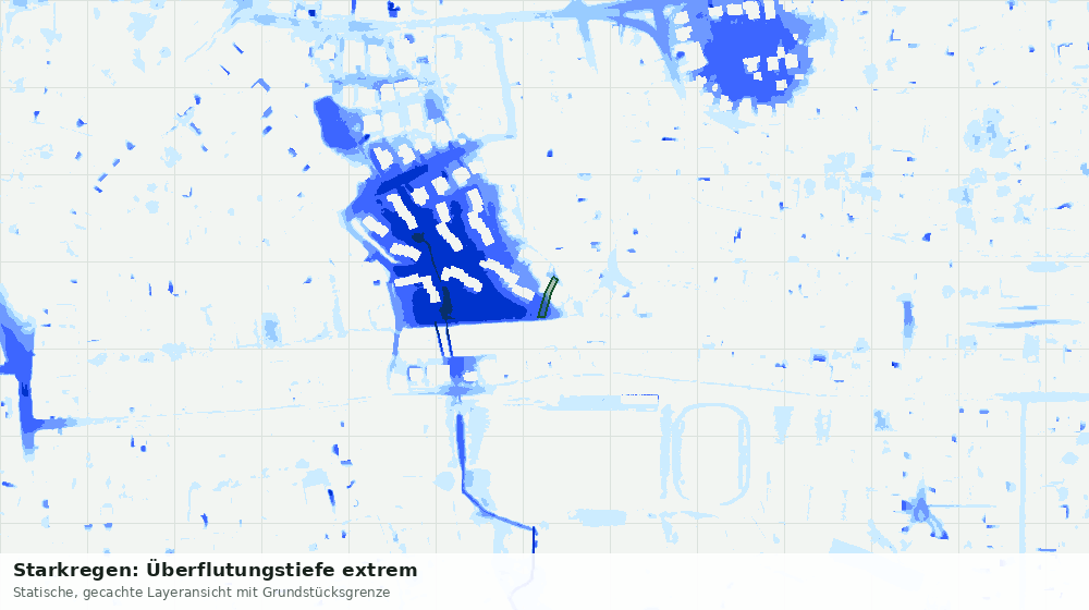 Statische Kartenansicht: Starkregen: Überflutungstiefe extrem