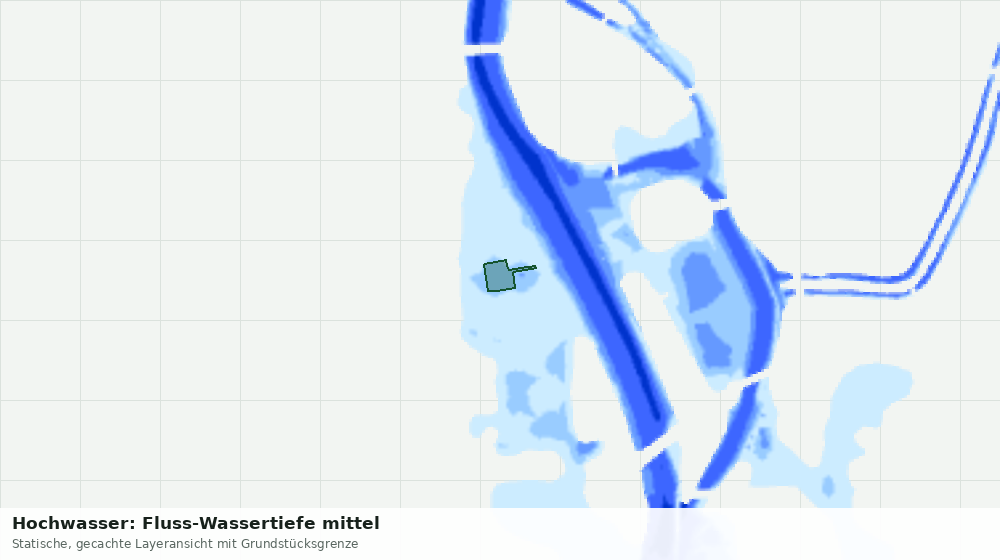 Statische Kartenansicht: Hochwasser: Fluss-Wassertiefe mittel
