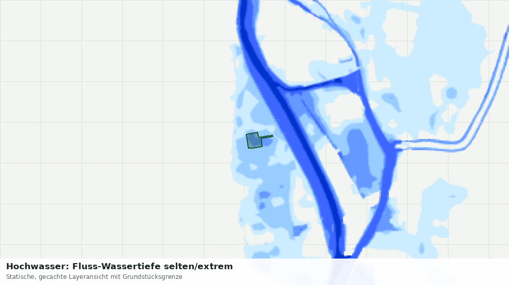 Statische Kartenansicht: Hochwasser: Fluss-Wassertiefe selten/extrem