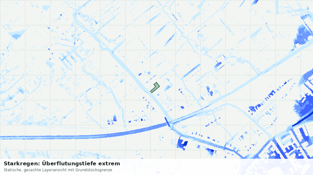Statische Kartenansicht: Starkregen: Überflutungstiefe extrem