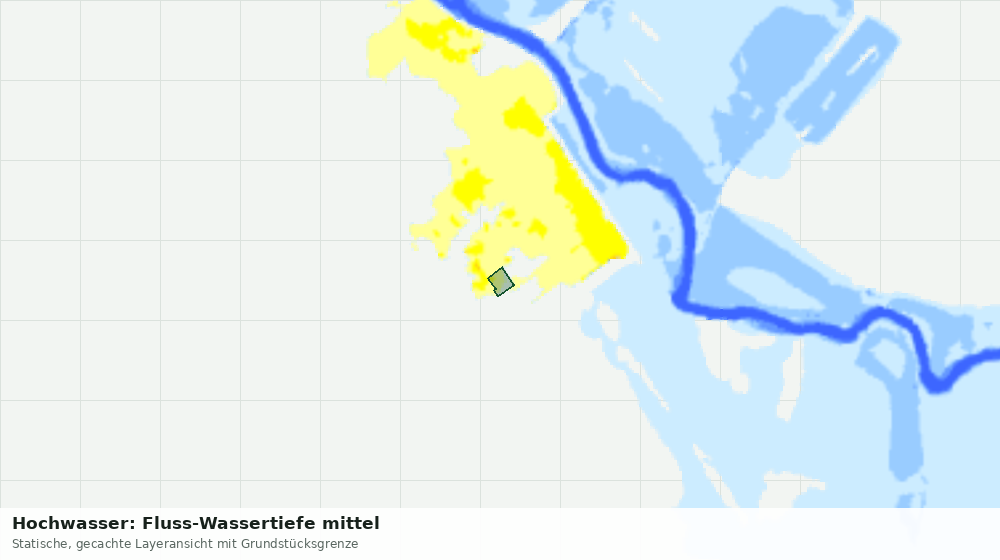 Statische Kartenansicht: Hochwasser: Fluss-Wassertiefe mittel