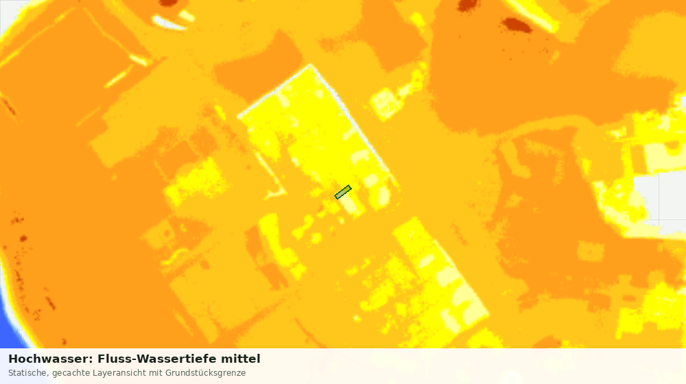 Statische Kartenansicht: Hochwasser: Fluss-Wassertiefe mittel