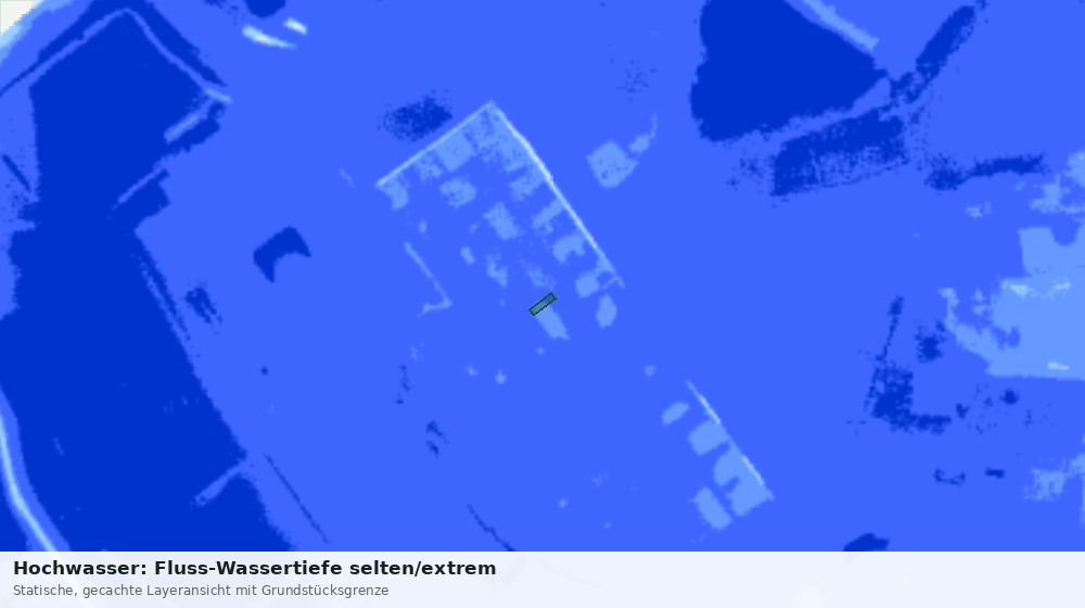 Statische Kartenansicht: Hochwasser: Fluss-Wassertiefe selten/extrem