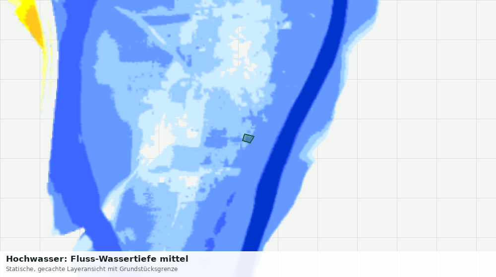 Statische Kartenansicht: Hochwasser: Fluss-Wassertiefe mittel
