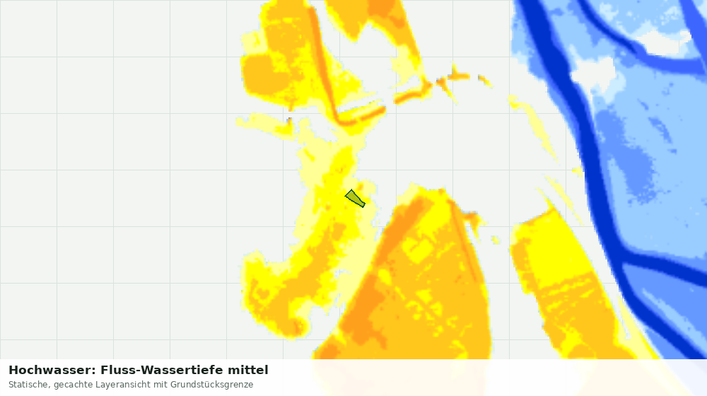 Statische Kartenansicht: Hochwasser: Fluss-Wassertiefe mittel