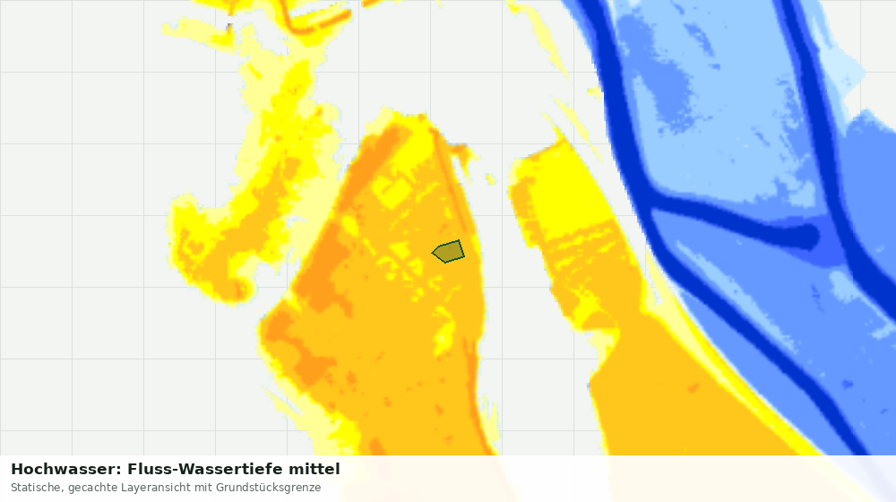 Statische Kartenansicht: Hochwasser: Fluss-Wassertiefe mittel