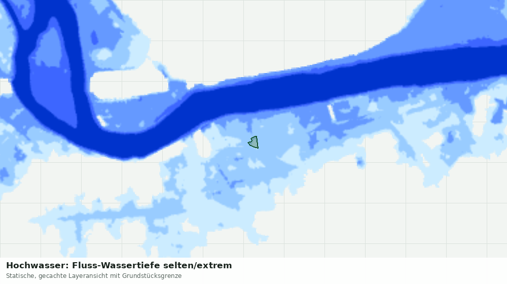 Statische Kartenansicht: Hochwasser: Fluss-Wassertiefe selten/extrem